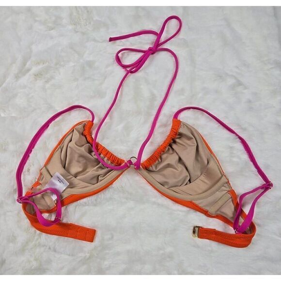 Shade & Shore Orange Underwired Bikini Top 36B - Picture 2 of 4